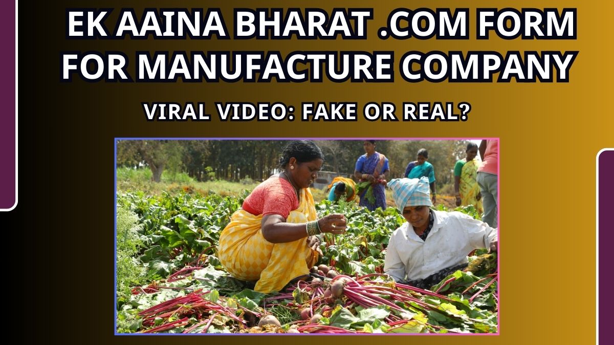 Ek Aaina Bharat .com Form For Manufacture Company Job